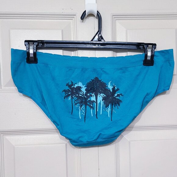 🆕️ Torrid Teal Palm Tree Graphic Microfiber Hipster Panty - Picture 1 of 2